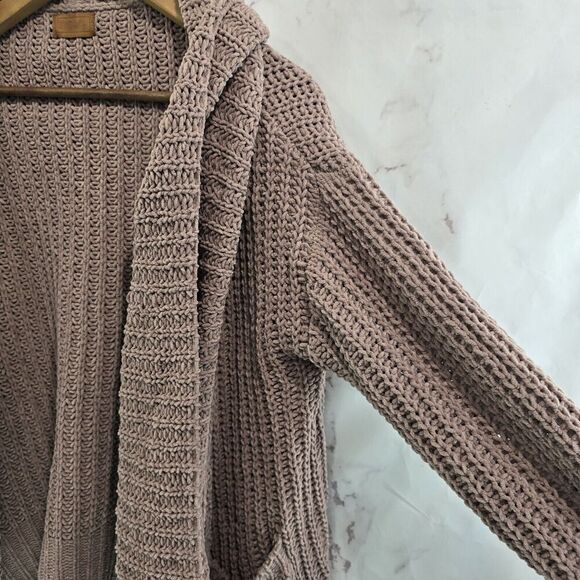 POL Sweater Womens Large Cardigan Pink Chenille Oversized Slouchy Pockets - Picture 12 of 12